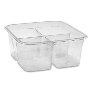 Evergreen EarthChoice Square Recycled Bowl by PACTIV – One Size, 32.0 ounces, Polyethylene Terephthalate (PET), Clear, Model Y6S324C