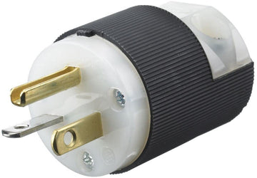 125V, 20AMP, 2POLE, 3W, NEMA 5-20P, Plug, Straight by Hubbell – Plastic, Black / white, Model HBL5366C