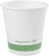 Vegware White Paper Coffee Cups, Disposable Coffee Cups, 10 oz, 1000 Count | Coffee tea drinks, Drink stations, to-go, Café office foodservice, PLA plant-based lining, Compostable, Fits 89-Series lids