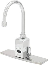 T&S Brass EC-3130-8DP ChekPoint Above Deck Electronics Faucet, 8" Forged Deck Plate, SW Gooseneck with 2.2 GPM, VR Aerator