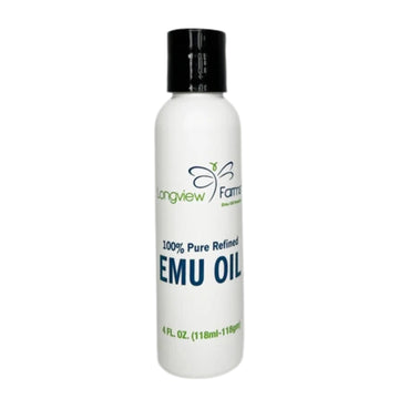 ® Emu Oil for Hair and Body - 100% Pure & Refined Emu Oil for Skin & Hair Care | Premium Quality Hydration & Nourishment | 4 Fl. Oz by Longview Farms – 4 Fl Oz (Pack of 1)
