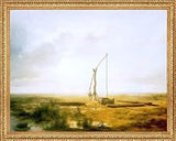 Art Oyster The Elder Karoly Marko View of the Great Hungarian Plain with Draw Well - 21" x 28" Premium Canvas Print with Antique Gold Finish Frame
