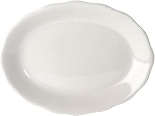 CAC China Seville 9 5/8 inch White Platter 24 Ct