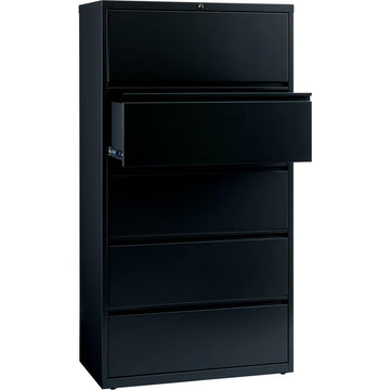 36" Wide Five-Drawer Lateral File - Black by Hirsh Industries – 36" W x 18.62" D x 67.62" H, Metal, Black, Model 14992