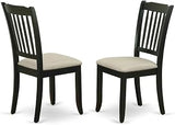 Furnifact Upholstered Dining Chair with High Back, Kitchen Chairs for Dining Room Table, Parsons Side Chair, Black, Set of 2