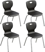 Correll CSC 14" Classic Metal/Plastic Stacking Student Chair - Black (Set of 4)