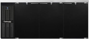 BBC79 Three Section Refrigerated Back Bar Cooler, 79" W x 34-3/4"H, Black Exterior