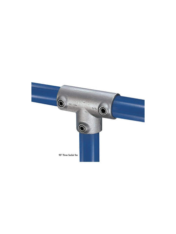 Kee Klamp 90 Degree Three Socket Tee by Kee Safety – 2.5"L x 3.75"W x 5.25"H, Galvanized Iron, Gray, Model 25-8