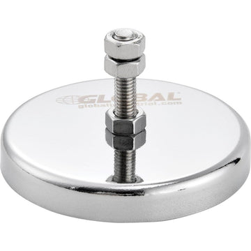 Ceramic Mount-It Magnet w/Attached Screw & Nuts by Global Industrial – Magnet & Steel, Silver, Model 320762