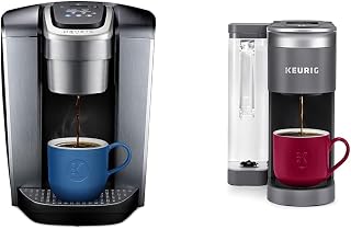 Keurig K-Elite Single-Serve K-Cup Pod Coffee Maker, Brushed Silver & K-Supreme SMART Coffee Maker, MultiStream Technology, Brews 6-12oz Cup Sizes, Gray