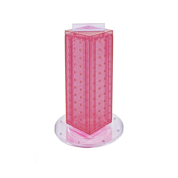 Pink Pegboard Interlocking Counter Unit 4" x 13" On 9" Diameter Base by Azar Displays – Plastic, Pink, Model 700220-PNK