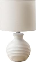 Monarch Specialties I 9777 Lighting, 16" H, Table Lamp, White Resin, Ivory/Cream Shade, Contemporary