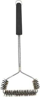 Farberware BBQ Grill Brush with Spiral Head and 22-Inch Handle - Stainless Steel Bristles for Deep Grill Cleaning, Comfortable Nylon Grip, Black