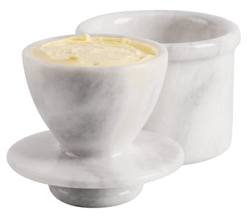 Radicaln Marble Butter Keeper, 4.25 Inches, White