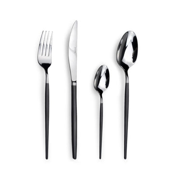 Soprano Cutlery Set by Amefa – 24, Stainless Steel, Black, Model 1114DTAF11C40