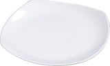 Carlisle FoodService Products Reusable Plastic Square Plate with Upturned Corners for Restaurant and Home, Melamine, 11.5 Inches, White, (Pack of 48)