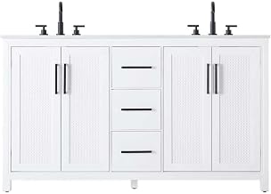 Elegant Kitchen and Bath 60" Double Bathroom Vanity in White