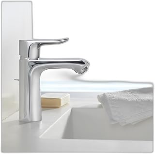 hansgrohe Modern -Handle Tall Bathroom Sink Faucet in Chrome, 04552005