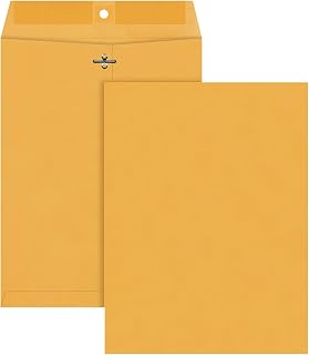 Quality Park 9 x 12 Clasp Envelopes with Deeply Gummed Flaps, Great for Filing, Storing or Mailing Documents, 28 lb Brown Kraft, 250 per Box (37590)