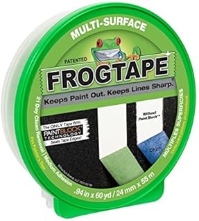FrogTape Multi-Surface Painters Tape with PAINTBLOCK, 1 Inch Wide (0.94 in. x 60 Yds), Medium Adhesion, Green, 1 Roll (1358463)(Pack of 14)