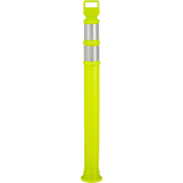 Portable Delineator Post w/ 3" Reflective Bands by Global Industrial – Polyethylene, Lime Green, Model 670796