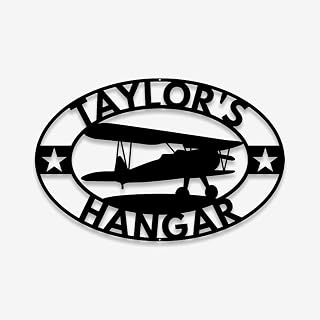 Personalized Taylors Hangar Metal Sign Custom Airplane Wall Decor for | Aviation Enthusiasts and Garage Man Caves