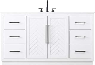 Elegant Kitchen and Bath 60" Single Bathroom Vanity in White