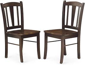 Furnifact Wooden Dining Chairs with Wood Seat Set of 2, Kitchen Chairs and Dining Room Chairs for Dining Table Farmhouse