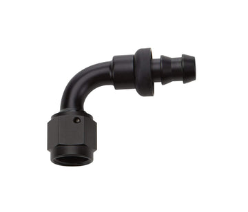 Pushlock Hose End Black 90 Deg Elbow by Allstar Performance – 6, Aluminum, Black, Model ALL49452