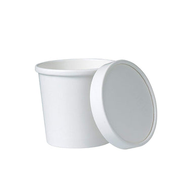 Solo KHB12A-2050 12 oz White Paper Food Container And Lid (Case of 250 Containers w/Lids)