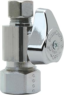 BrassCraft Valve < 0.25% Lead Straight 3/8" Od. Compression Chrome Quarter Turn Boxed 5/8" Od.