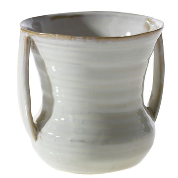 Ceramic Vase with Handles Ivory - 5 1/4"L x 4 3/4"W x 4 3/4"H by ACCENT DECOR – 5.25 inches x 4.75 inches x 4.75 inches, Ceramic, Ivory, Model 842306070055