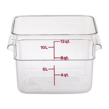Camwear 12SFSCW135 Polycarbonate Square Food Storage Container by Cambro – 12 quart, Polycarbonate (PC), Clear, Model DT197