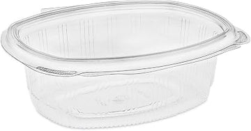 Pactiv Evergreen EarthChoice Recycled PET Hinged Container, 24 oz, 7.38 x 5.88 x 2.38, Clear, Plastic, 280/Carton