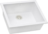 Ruvati 23 x 17 inch Granite Composite Quartz Undermount Single Bowl Wet Bar Prep Sink - Arctic White Matte - RVG2023WH