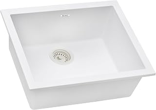 Ruvati 23 x 17 inch Granite Composite Quartz Undermount Single Bowl Wet Bar Prep Sink - Arctic White Matte - RVG2023WH