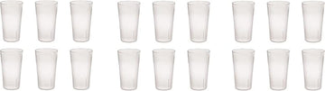 12 Ounce Restaurant Tumbler Beverage Cup, Stackable Cups, Break-Resistant Commmerical Plastic, Pebbled Texture, Set of 6 - Clear (Thrее РаÑk)