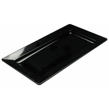 Platter Rectangular Black China Look Melamine -19 1/2 L x 10 3/4 W x 2" H by HUBERT – Large, Melamine, Black, Model H0016-BLACK