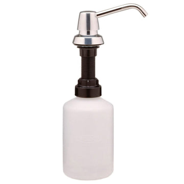 B-8221, 20-oz. Liquid & Lotion Soap Dispenser, 4" Spout Chrome by Bobrick – 1.5"L x 4.5"W x 3"H, Plastic, Chrome, Model B-8221B489396