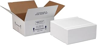 Polar Tech XM2C Thermo Chill Expand-em Series Insulated Carton with Foam Shipper, 10-3/8" Length x 10-3/8" Width x 7-1/4" Depth (Case of 4)