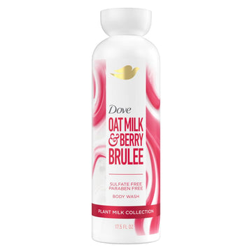 Plant Milk Cleansing Body Wash Oat Milk & Berry Brulee for Moisturized Skin Gentle Cleanser by Dove – 17.5 Fl Oz (Pack of 4), Pink, Pack of 4, Model 011111056268
