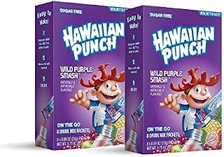Hawaiian Punch Sugar Free Hydrating On-the-Go Drink Mix: Wild Purple Smash - 2 Pck (16 Packets)
