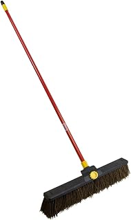 Quickie Bulldozer 24-Inch Rough Surface Palmyra Push Broom (00636), 1-Pack, Red