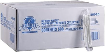 E186020 Medium Weight Cutlery Kit Polypro Knife, Fork, Napkin (Pack of 500)