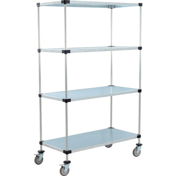 48x24x80 Galvanized Shelf Truck by Nexel – 48"L x 24"W x 80"H, Alloy Steel, Gray, Model C24487SZB4