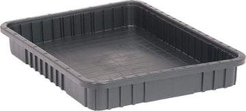 Quantum DG93030COCS Heavy-Duty Dividable Grid Storage | Conductive Container for Industrial Warehouse Electronics Healthcare Supply Distribution | 11-7/8"L x 8-1/4"W x 2-1/2"H, Black (Case of 6)