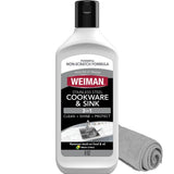 Stainless Steel Sink and Cookware Cleaner and Polish with Microfiber Cloth - 8 Ounce by Weiman – 4 Ounce (Pack of 2), Pack of 2, Model 650ZBP