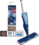 Bona Premium Hardwood Floor Spray Mop System – Durable Aluminum Handle with Secondary Grip and Soft Rubberized Corners to Protect Furniture, Washable Microfiber Pad & Refillable Cartridge
