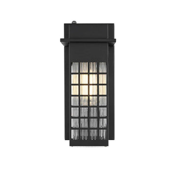 Palmer One Light Outdoor Wall Sconce Black by Lighting Design – Iron, Black