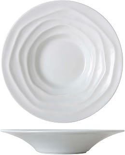 Tuxton China GDP-063 Pasta Bowl, 15 oz., 10-5/8" dia. x 1-7/8"H, round, microwave & dishwasher safe, oven proof, fully vitrified, lead-free, TuxTrendz, Sandbar, Porcelain White, Pack of 12
